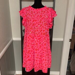 Pink Floral Ruffle Dress